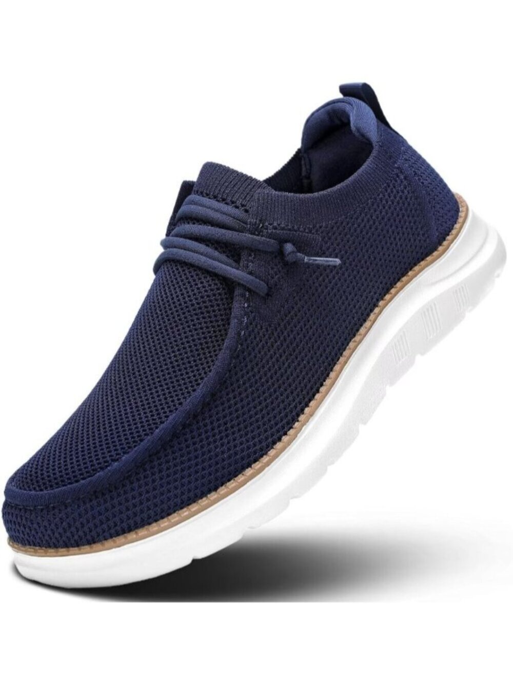 Men's Dark Blue Mesh Slip On Loafers Casual Walking Boat Shoes Dress Sneakers